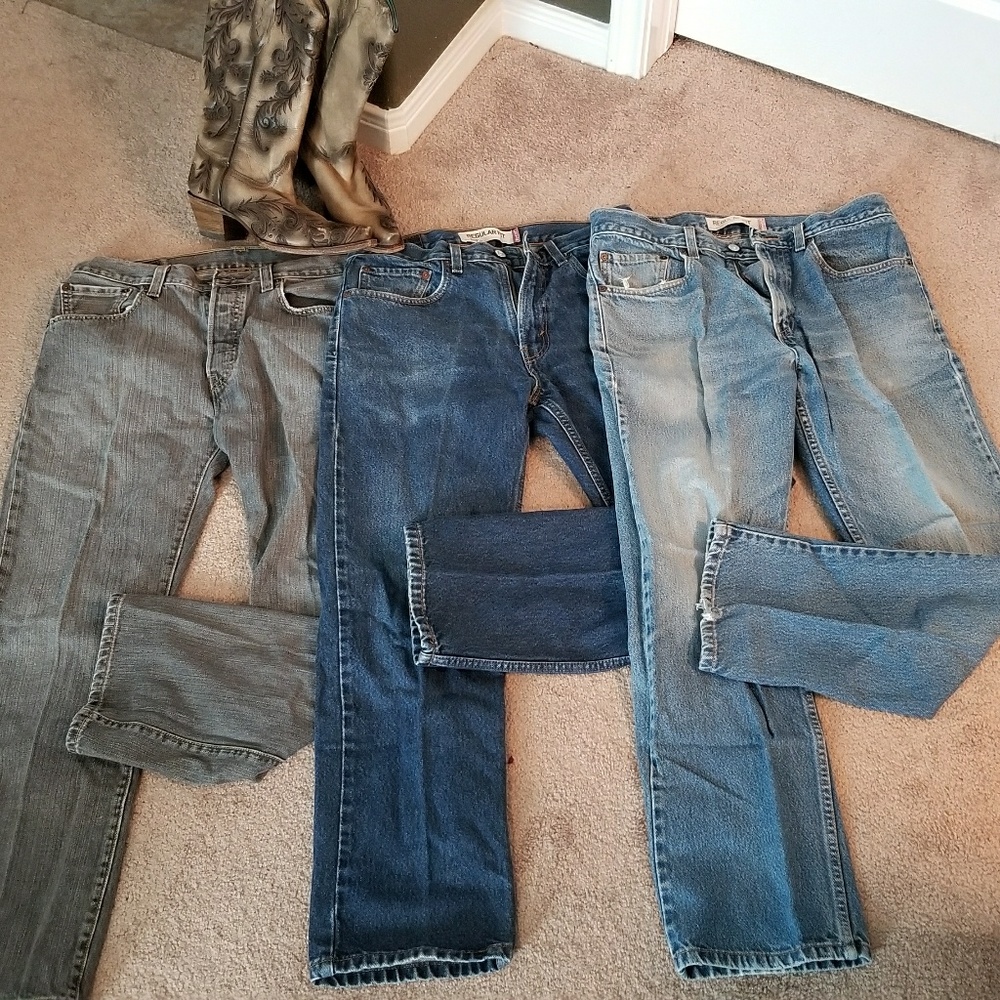 Three-Pair Levi Brand Men's Jeans